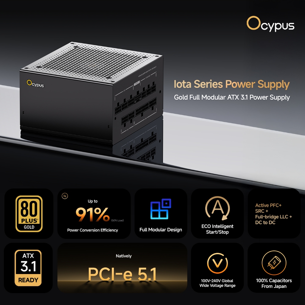 OCYPUS IOTA P850 BLACK 80PLUS GOLD (Power Supply / พาวเวอร์ซัพพลาย) - รูปที่ 6