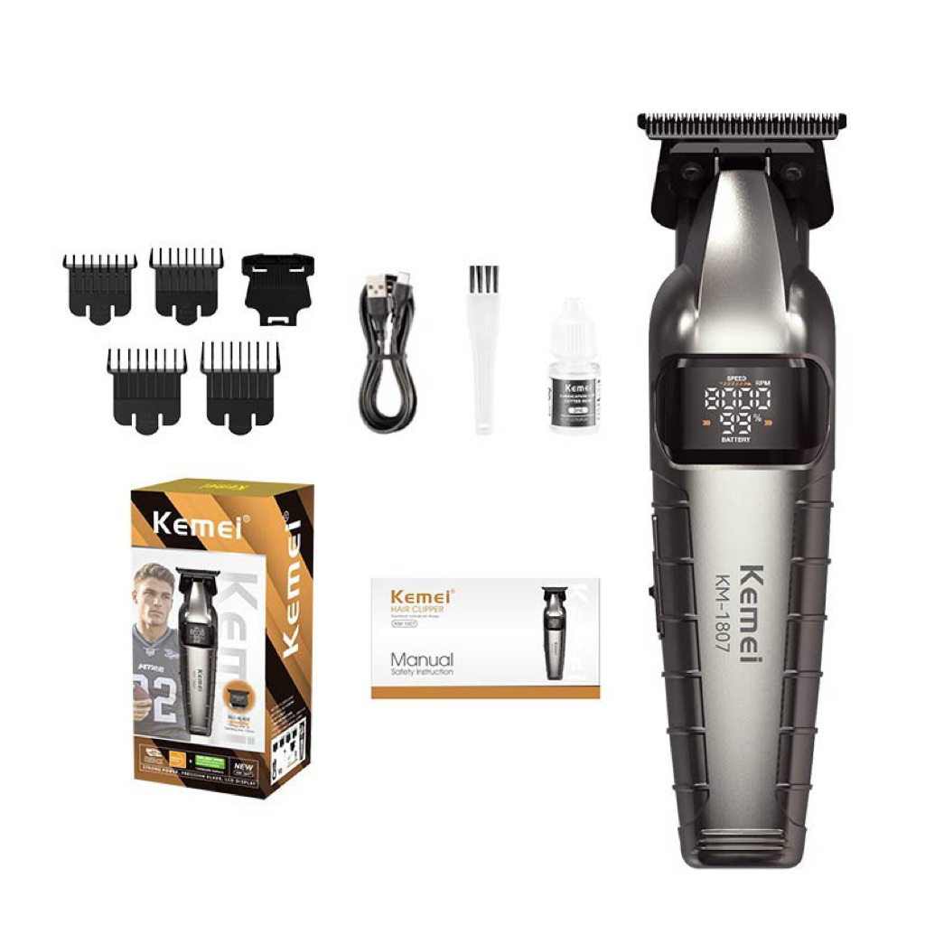 Kemei km1807 ปัตตาเลี่ยนตัดผม กันขอบ ทิมเมอร์ ปรับระดับรอบได้7000-8000รอบ พาวเวอร์เครื่องแรงน้ำหนักเบา