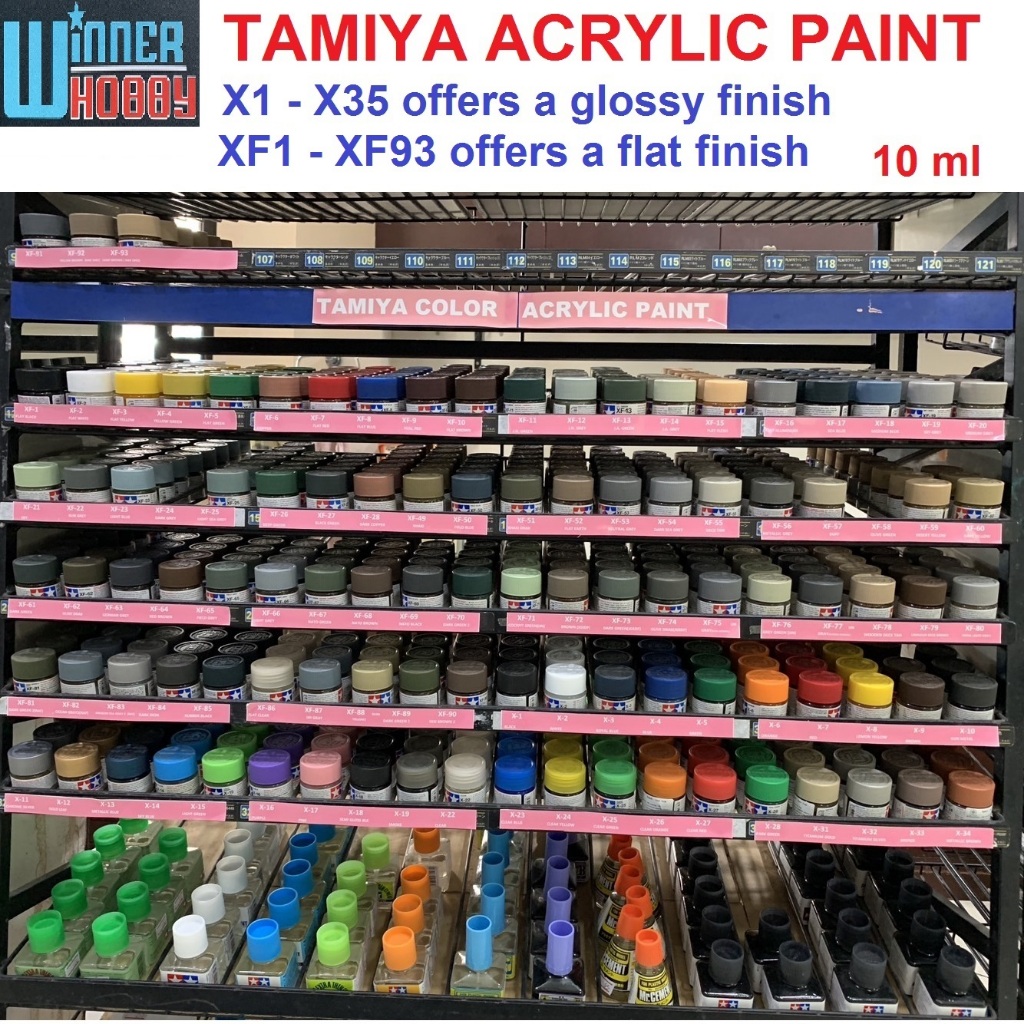 สี TAMIYA Acrylic Paint สูตรน้ำ XF1 - XF93 10ml