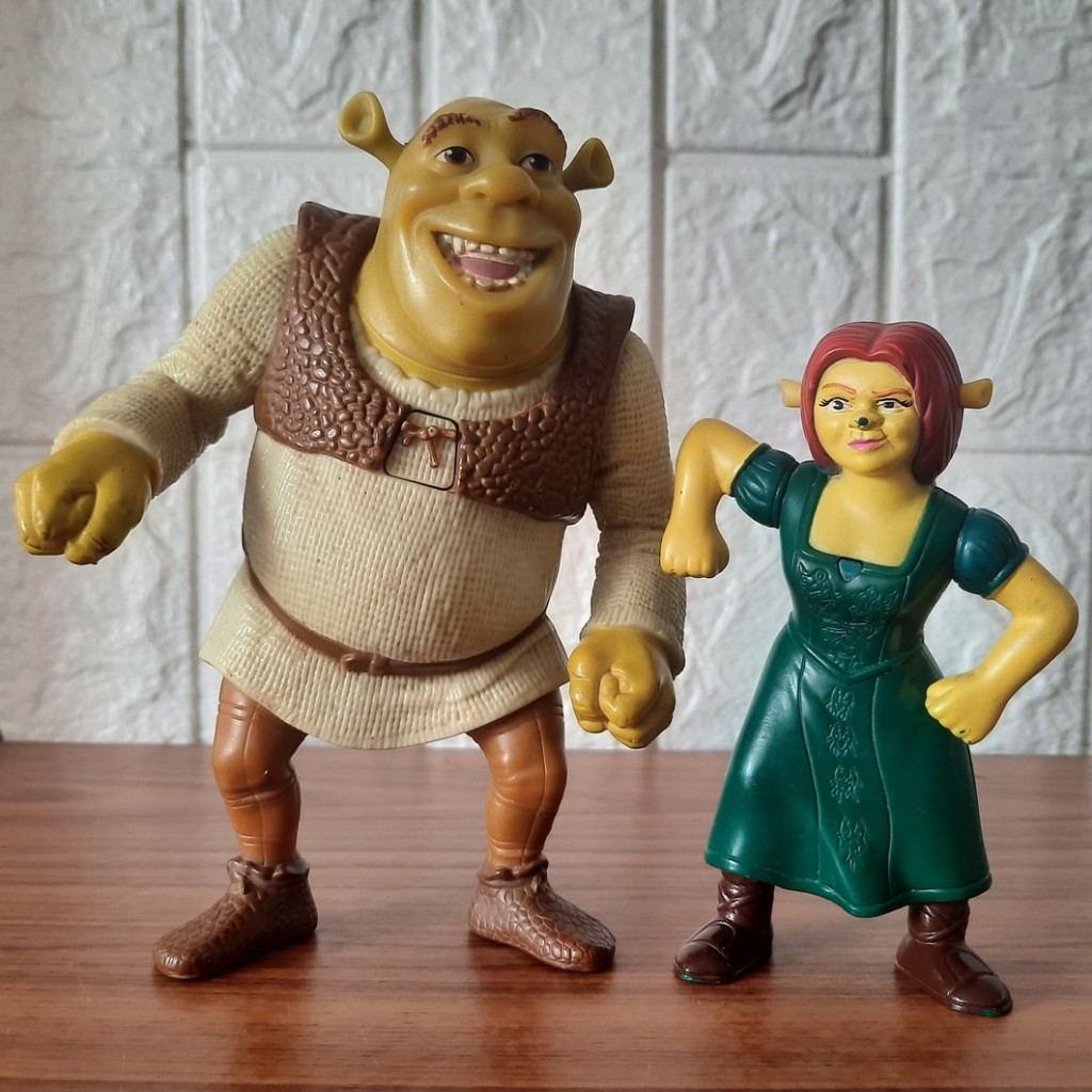 (มือสอง ลิขสิทธิ์แท้) ตุ๊กตา Shrek & Princess Fiona เชร็ค และ เจ้าหญิงฟิโอน่า ของเล่น McDonald แมคโด