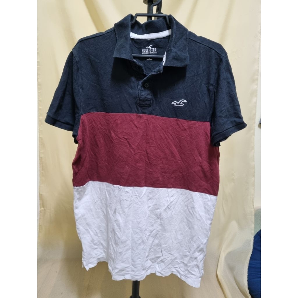 t34. hollister เสื้อคอปกมือสองแบรนด์แท้