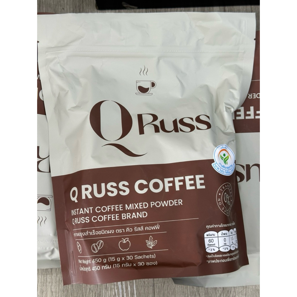 (1ถุง)กาแฟ คิวรัส Q russ Coffee กาแฟ ปรุงสำเร็จชนิดผงมี 30 ซอง