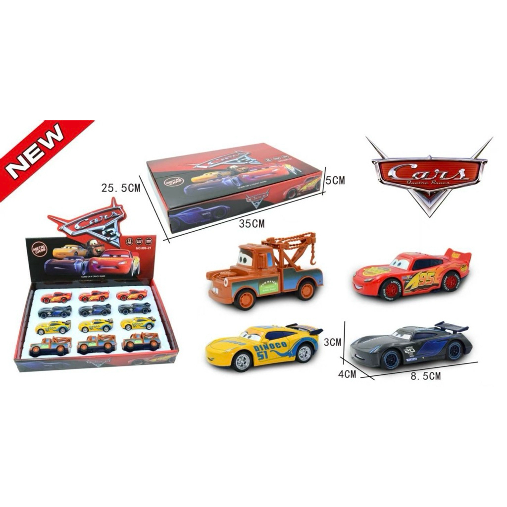 รถเหล็ก Cars 4 ล้อซิ่ง…ซ่าท้าโลก มีลาน มี 4 แบบ ให้เลือก ขนาด 4×9 cm