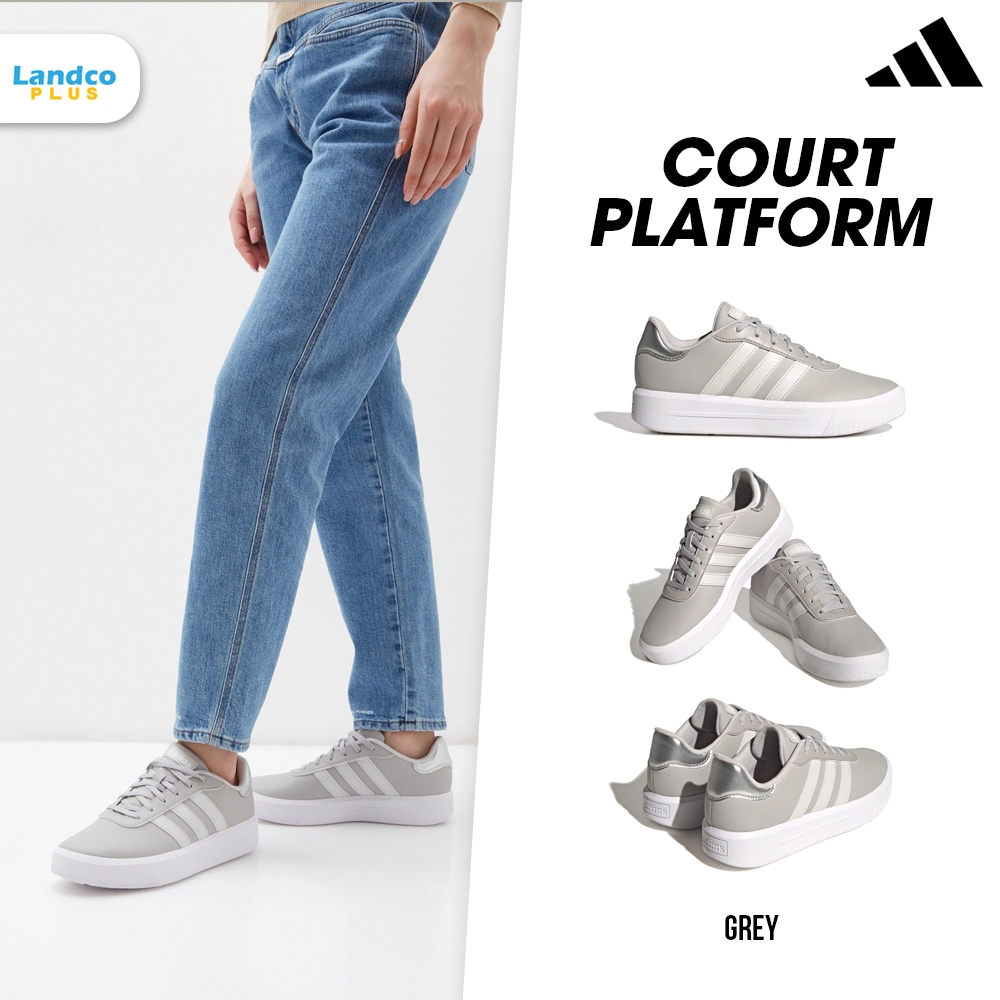 Adidas อาดิดาส รองเท้าผ้าใบ รองเท้าผู้หญิง W Court Platform ID1970 (2000)