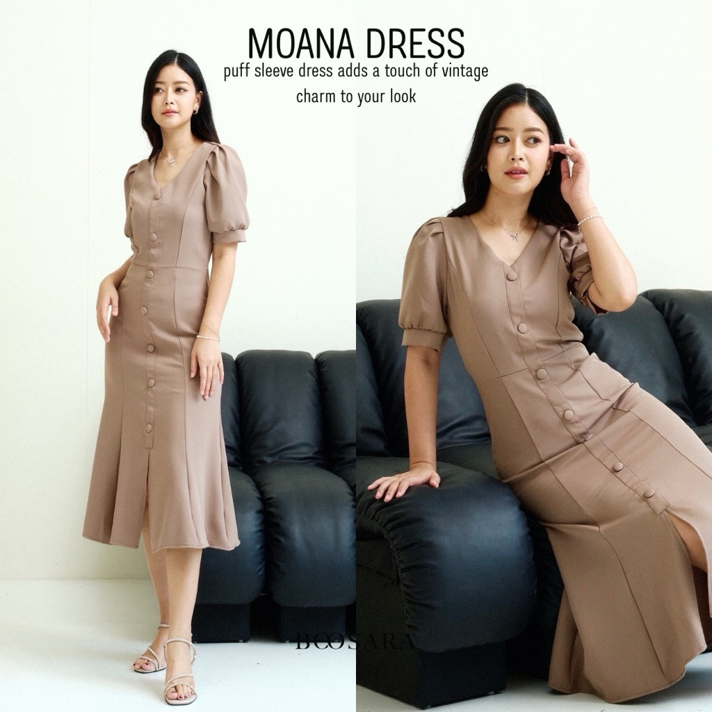 Moana Dress 💐🫶 เดรสยาวแต่งชายกระโปรง รุ่นนี้มีไซร์ S-2XL เลย ใส่ออกงาน ใส่ทำงาน หรือ ใส่ไปเที่ยวได้ - BSR C.