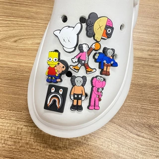 18 ชิ้น/เซ็ตรองเท้า Charm MEIDJ ตัวติดรองเท้า Pvc ตัวการ์ตูน สำหรับตกแต่ง MEIDJ Diy รองเท้าหัวโต ติดง่าย น่ารัก