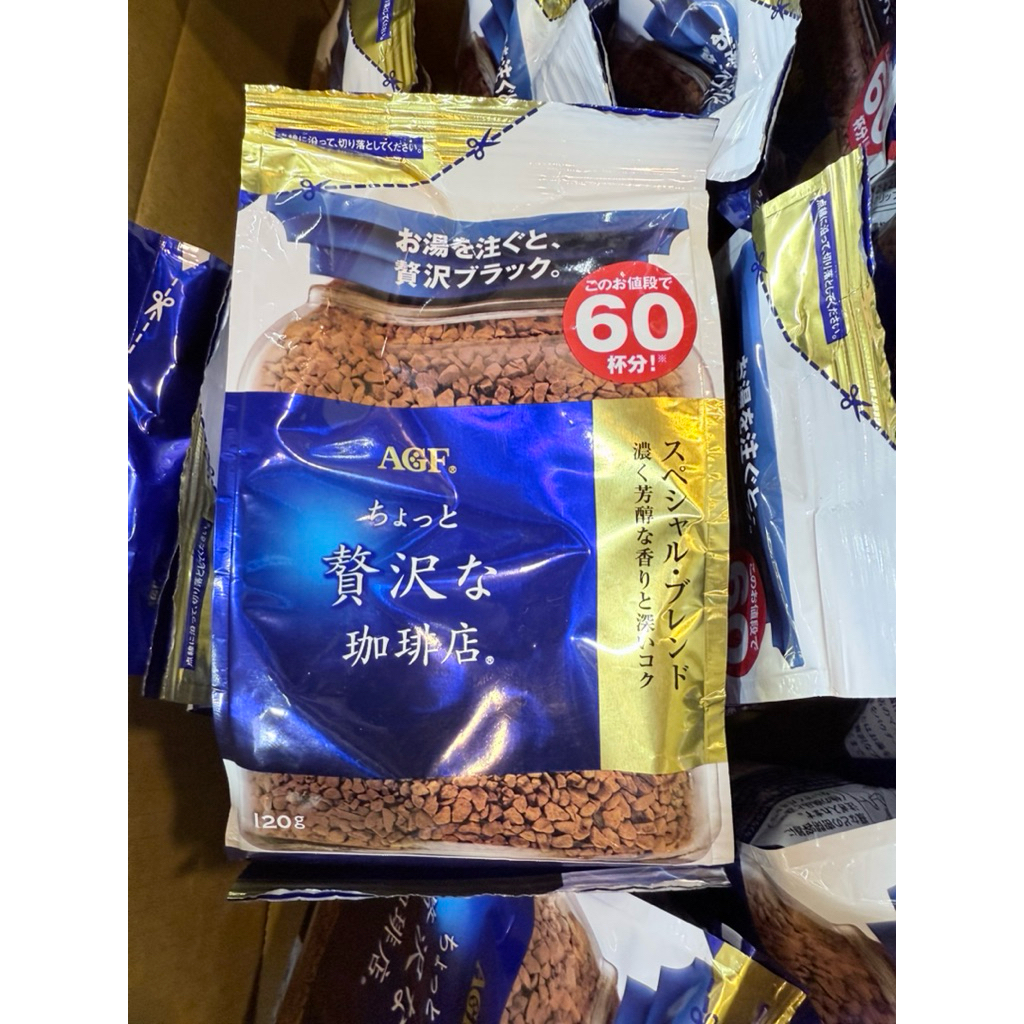 กาแฟสำเร็จ​รูป AGF Maxim แม็กซิม สีนํ้าเงิน นำเข้าจากญี่ปุ่น กาแฟรีฟิล 120 กรัม หอม รสเข้มข้น
