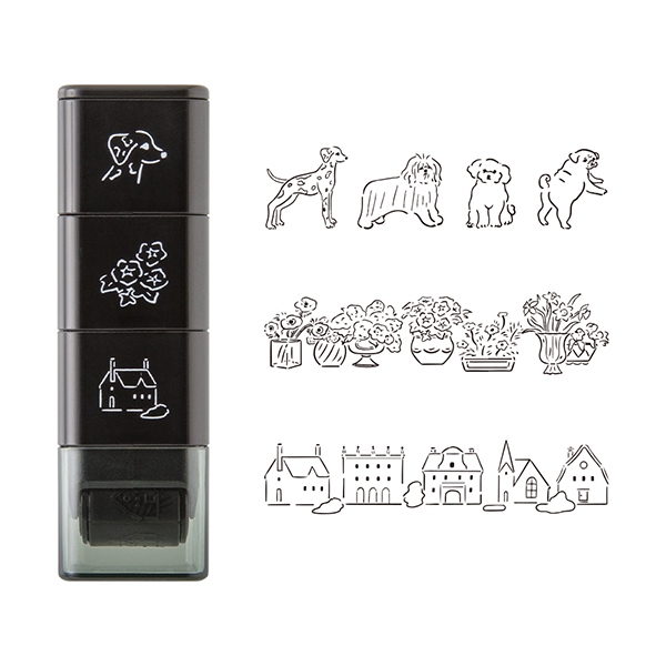 MIDORI Paintable Stamp Roller Dog and Landscape (D35628006) / ตัวปั๊มแบบลูกกลิ้งมีหมึกในตัว ลาย Dog and Landscape ราคา ถูกที่สุด ดีลบีเคเค แกลเลอรีภาพที่ 3