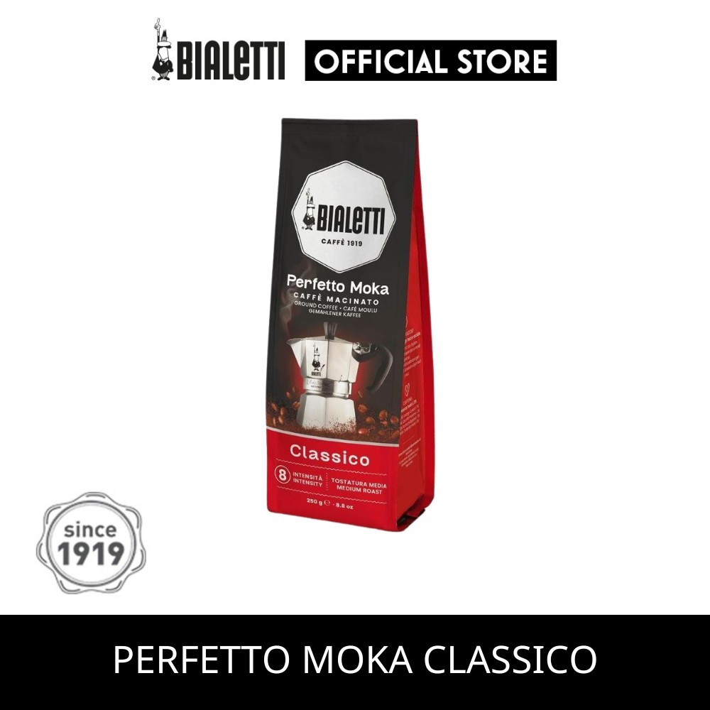 Bialetti เบียเลตติ พอร์เฟ็ตโต โมคา คลาสสิคโก้(กาแฟคั่วบดแท้ 100% คลาสสิค) 250g