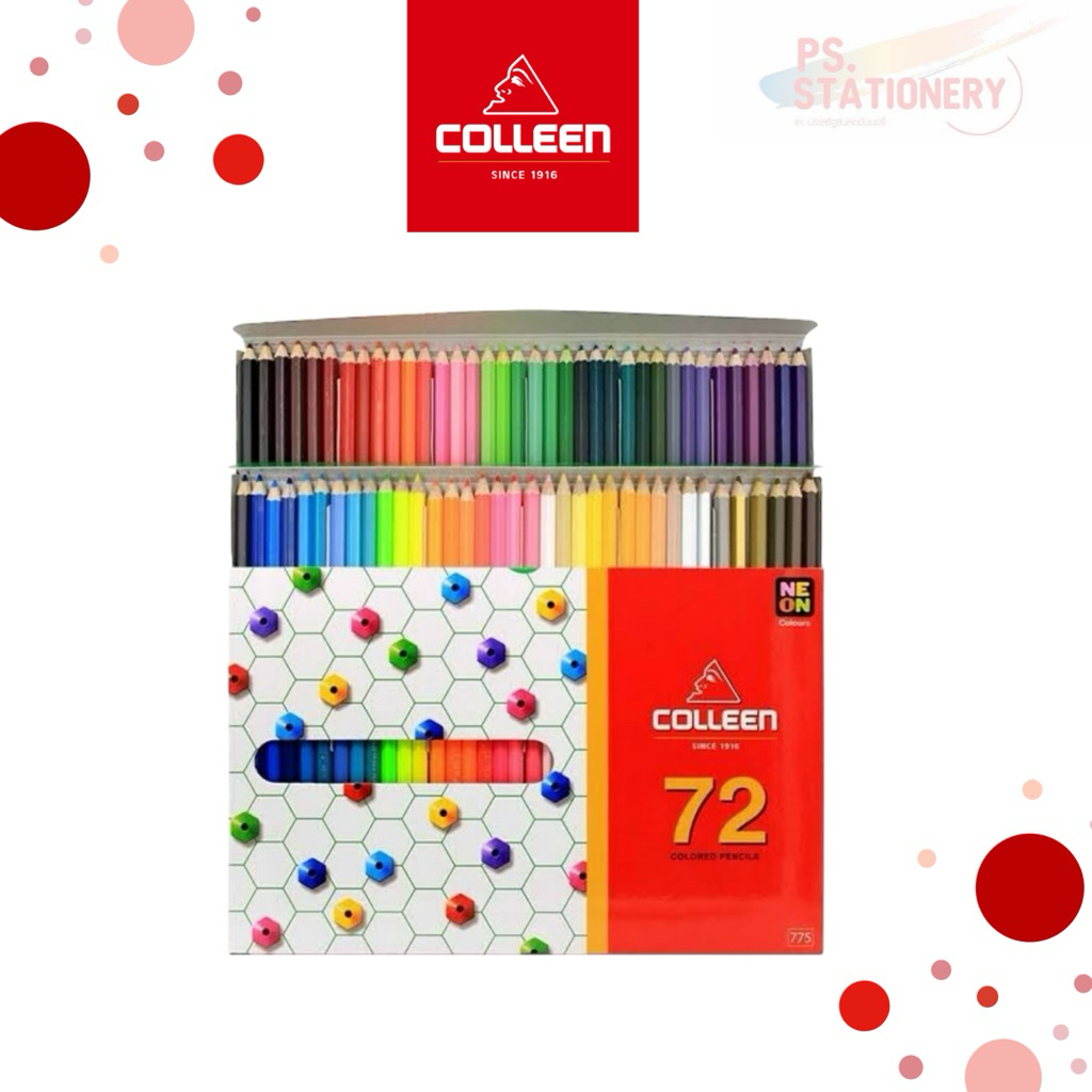 สีไม้คอลลีนหัวเดียว  Colleen รุ่น 775 ( กล่อง 72 สี )