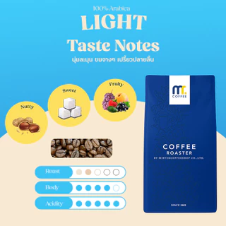 เมล็ดกาแฟคั่ว Light Roast By Mistercoffee เมล็ดกาแฟอราบิก้า 100% คั่วอ่อน ขนาด 500 กรัม