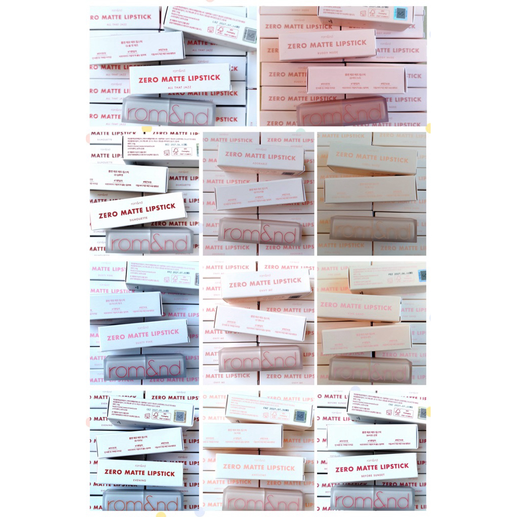 (สั่งในไลฟ์ลด50%) rom&nd zero matte lipstick 3g. ลิปแมทนุ่มปาก ทาง่าย สีสวยมาก