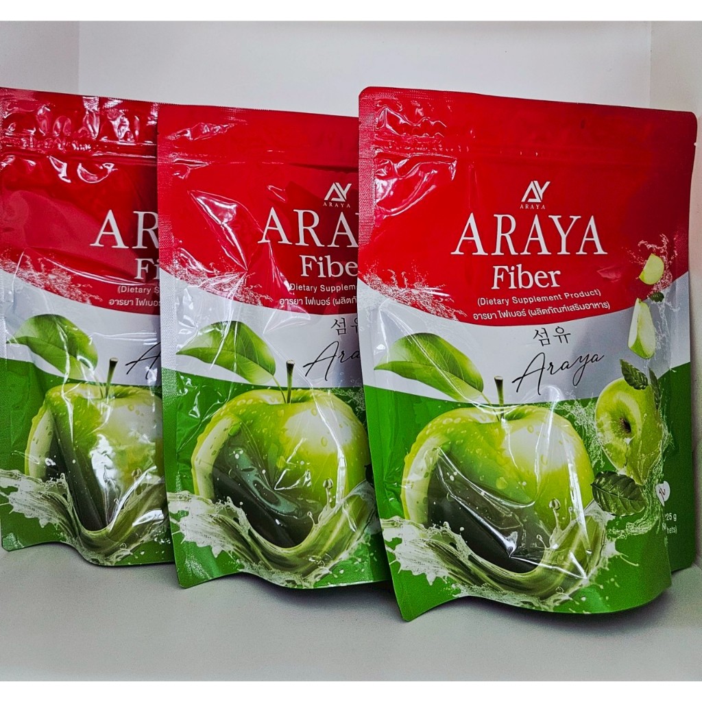อารยาไฟเบอร์  ARAYA FIBER รสแอปเปิลเขียว [ 1 ห่อ 15 ซอง ]