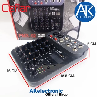 MIXER Ceflar PMX-02 มิกเซอร์ เอฟเฟ็ค 99DSP รองรับ บลูทูธ USB อินเตอร์เฟส มิกซ์จิ๋ว ขนาดเล็ก พกพา เคฟลาร์ PMX 02 PMX02