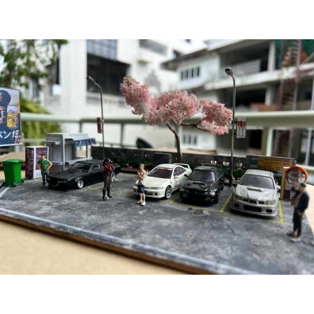 ร้านราเมงในลานจอดรถ diorama1:64