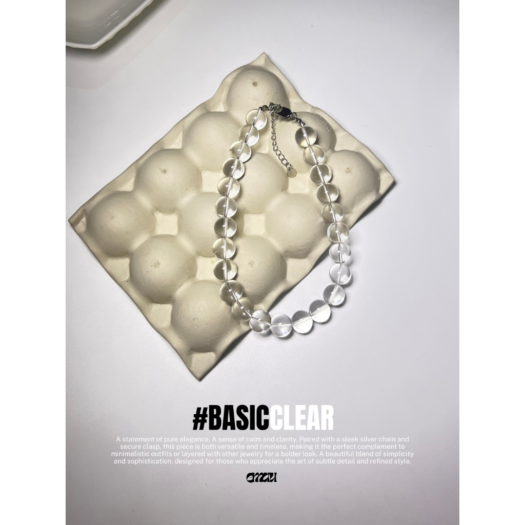 EMAU- Basic Clear the Pure Clear Quartz Stones Necklace สร้อยหินควอตซ์ใสล้วน