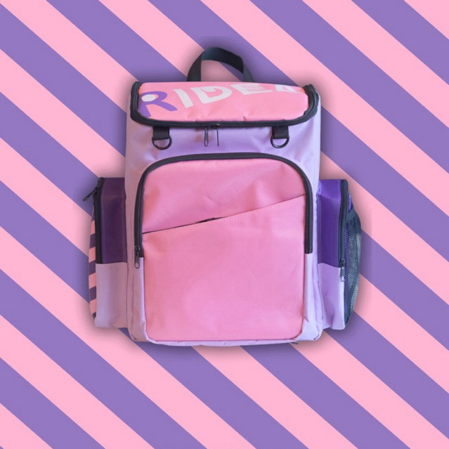 RIDEA กระเป๋าเป้เด็กใส่หมวกกันน๊อค สี Cotton Candy ชมพู/ม่วง BALANCE BIKE BACKPACK