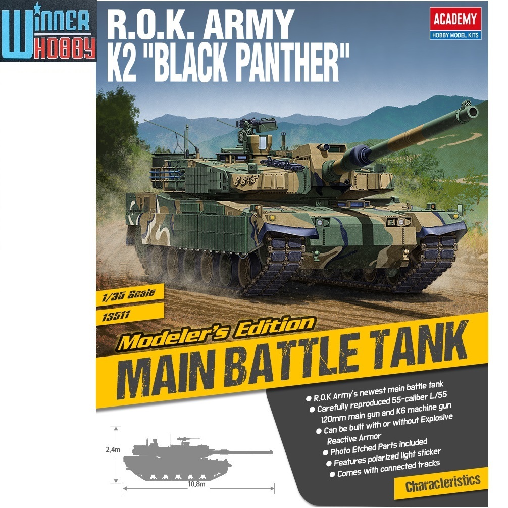 Academy 13511 R.O.K. ARMY K2 Black Panther scale 1/35