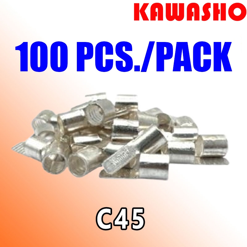 C45-1.5, C45-2.5, C45-4, C45-6 หางปลาหัวเสียบเปลือย ″KAWASHO″ (100PCS./PACK) **ขายยกแพ็คๆละ100อันค่ะ