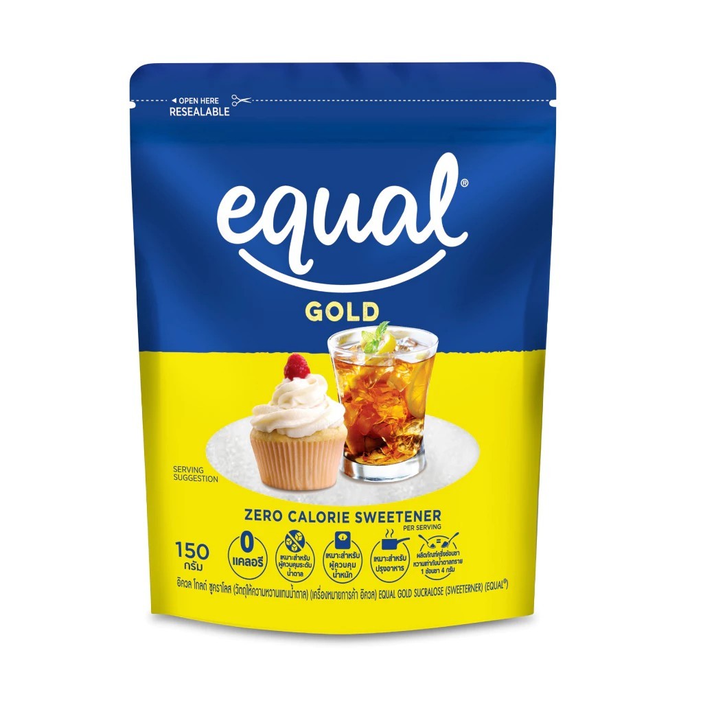 Equal Gold อิควล โกลด์ ผลิตภัณฑ์ให้ความหวานแทนน้ำตาล ขนาด 150 กรัม 0 แคลอรี