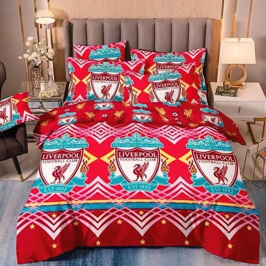 ผ้าห่ม ผ้าปูที่นอน (ลายลิเวอร์พูล)ขนาด 3|5|6 ฟุต   เนื้อผ้าคอตตอน 100% หนานุ่ม สีไม่ตก ⚽️