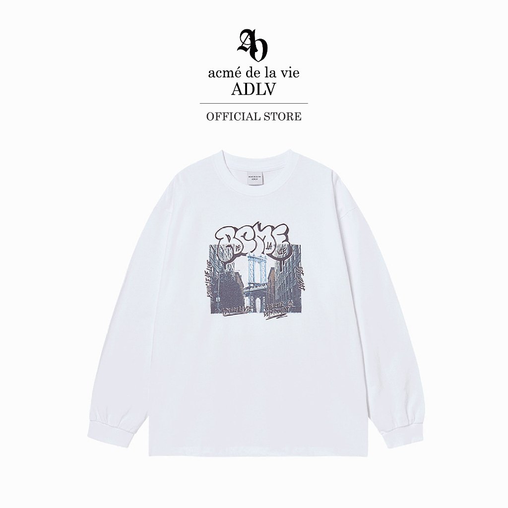 ADLV [acme de la vie] เสื้อแขนยาว รุ่น Brooklyn Bridge Long Sleeve White (50012SBLSSU_F5WTXX)