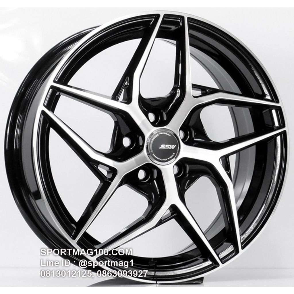 ล้อแม็กซ์ SSW S369 ขอบ16นิ้ว 5รู100 สีดำหน้าเงา กว้าง6.5นิ้ว Offset38 [22349]