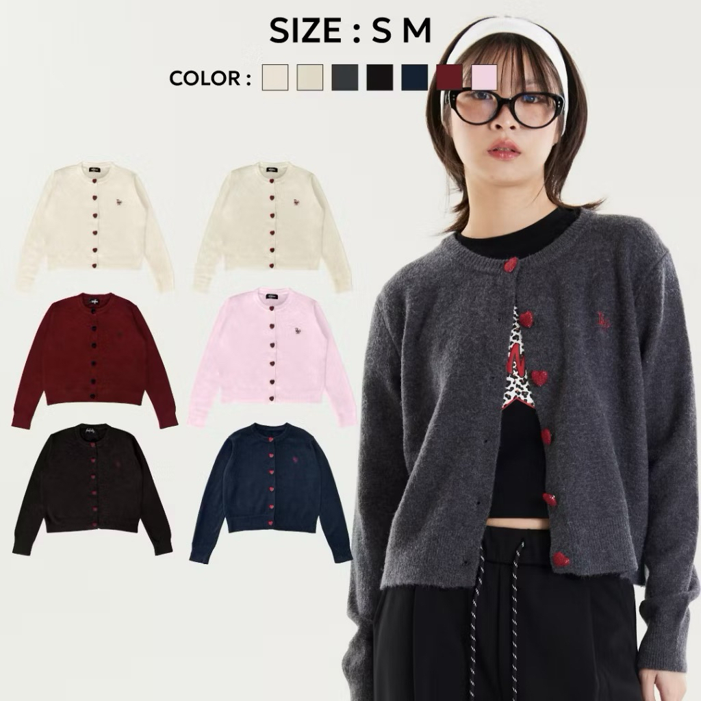 Beming Cardigan Gray🩶 กระดุม❤️