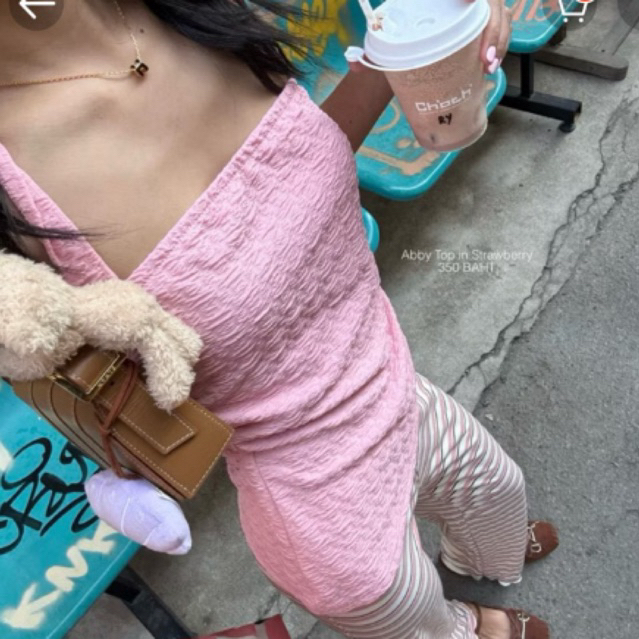 Flore.apparels - Abby asymmetry top มือสอง สีชมพู ใส่ไปครั้งเดียว