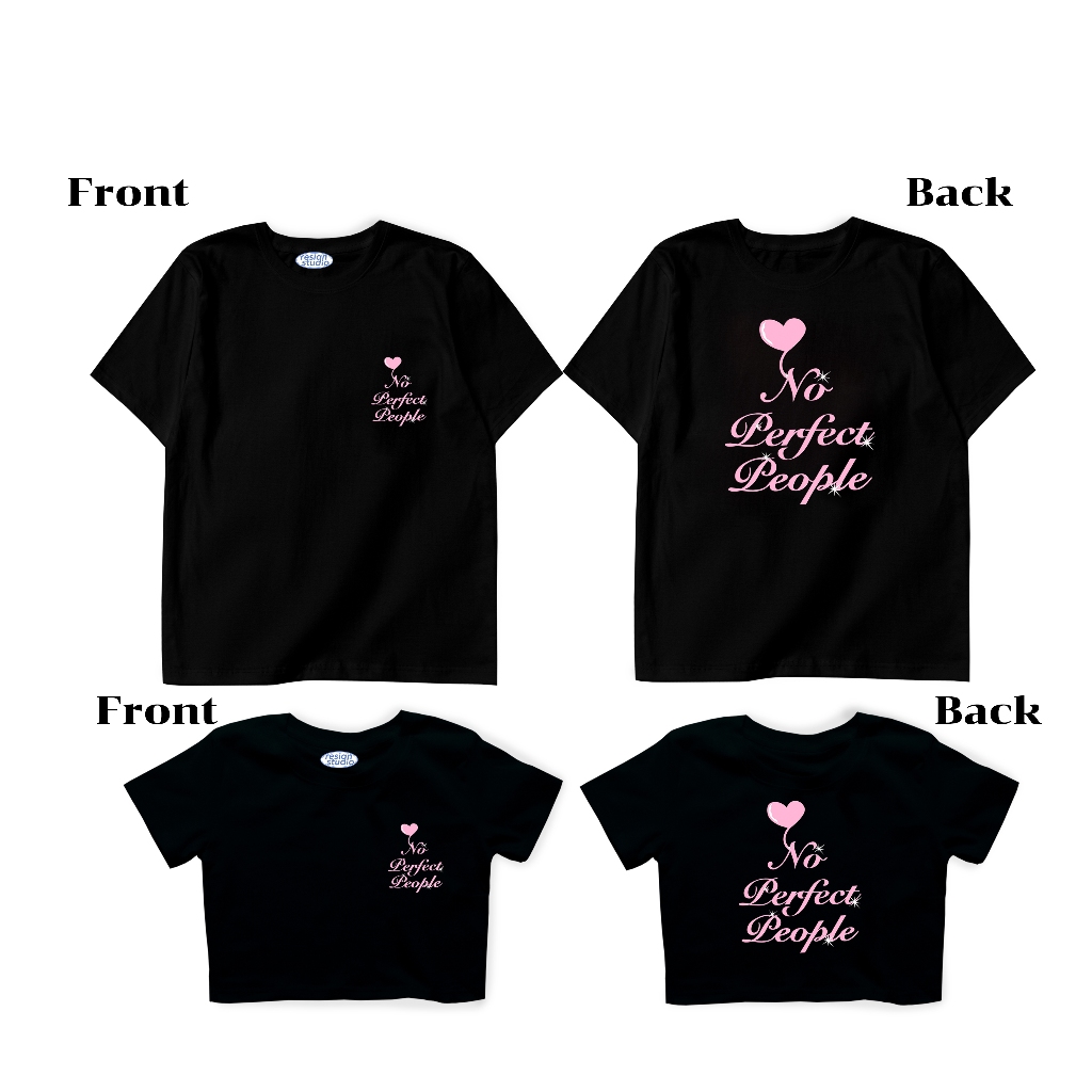 resign.studio - Oversize/Crop ลาย Heart ❤️ No Perfect People