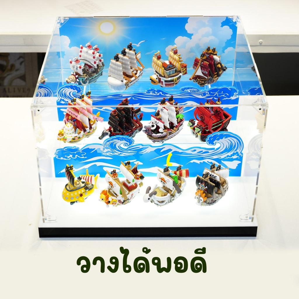 กล่องใส่เรือวันพีช มีไฟ ประตูแม่เหล็ก กันฝุ่น onepiece ship มีให้เลือกหลายแบบ ทำจากอะคริลิค - รูปที่ 2