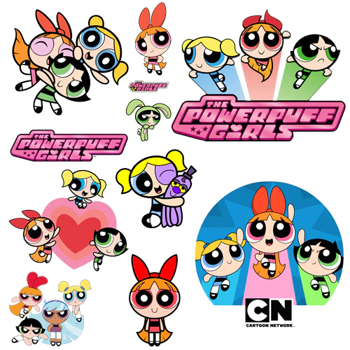 ตัวรีดการ์ตูนสุดฮิต 🌈 Powerpuffgirls 🌈 รีดง่ายแผ่นฟิมล์รีดร้อนติดเสื้อ 🌈