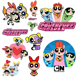 ตัวรีดการ์ตูนสุดฮิต 🌈 Powerpuffgirls 🌈 รีดง่ายแผ่นฟิมล์รีดร้อนติดเสื้อ 🌈
