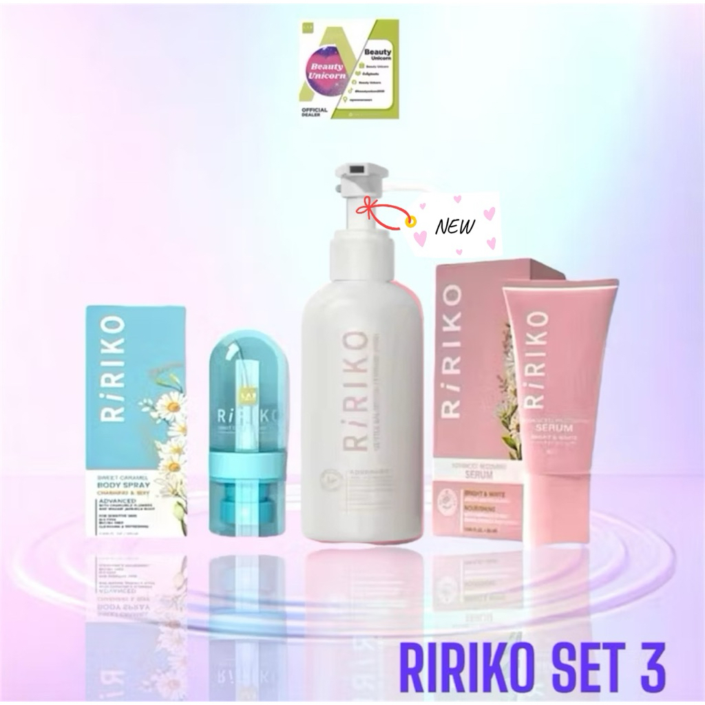 (ส่งด่วน) ริริโกะเซ็ท RIRIKO SET 3 ผลิตภัณฑ์ทำความสะอาดจุดซ่อนเร้น กลิ่นใหม่ ชาเขียวและคาโมมายด์ +เซรั่ม+สเปรย์