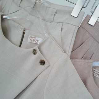 AIMEE SET (เสื้อและกางเกง) ชุดเซตเดียวจบ เสื้อแขนสั้นดีเทลไขว้สุดเก๋และกางเกงขายาว
