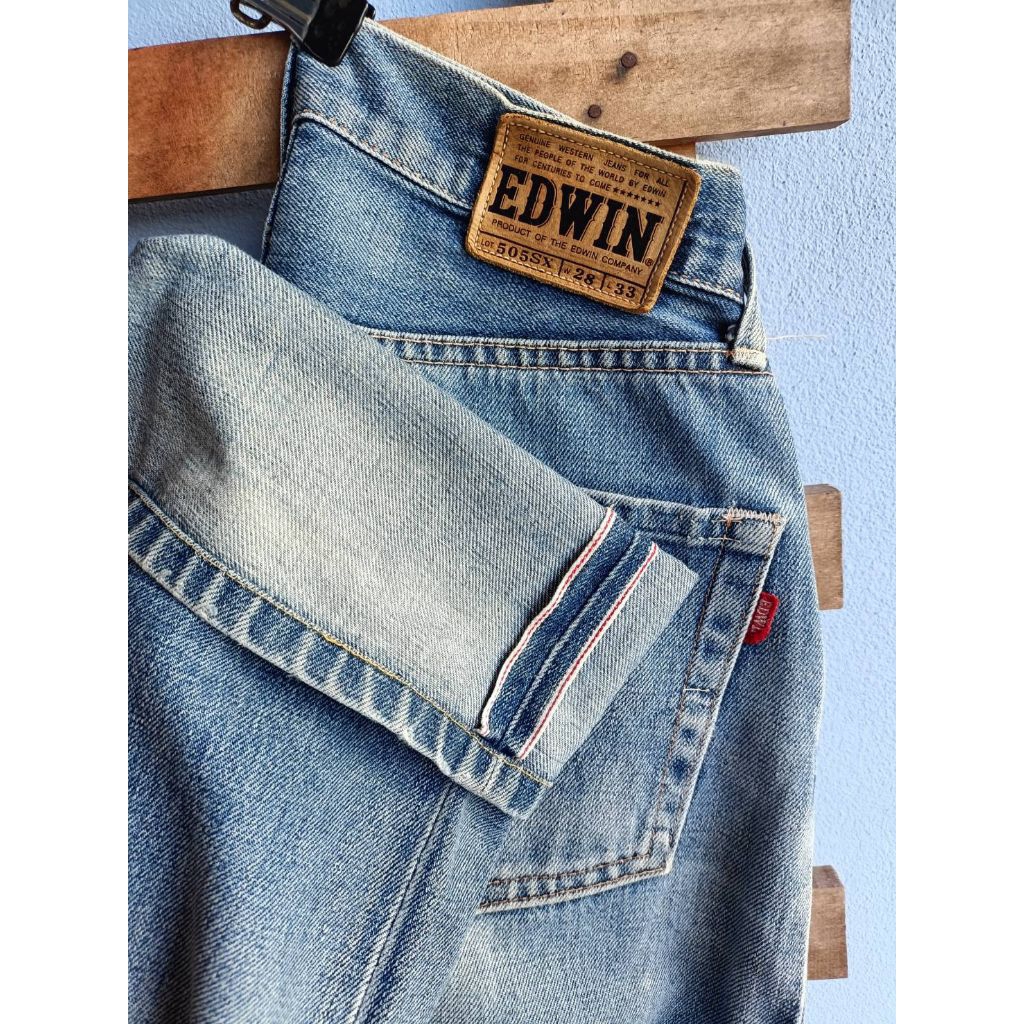 กางเกงยีนส์ชาย เอว 28 นิ้ว EDWIN ริมแดง 🔴🔴 ขากระบอก มือ 2