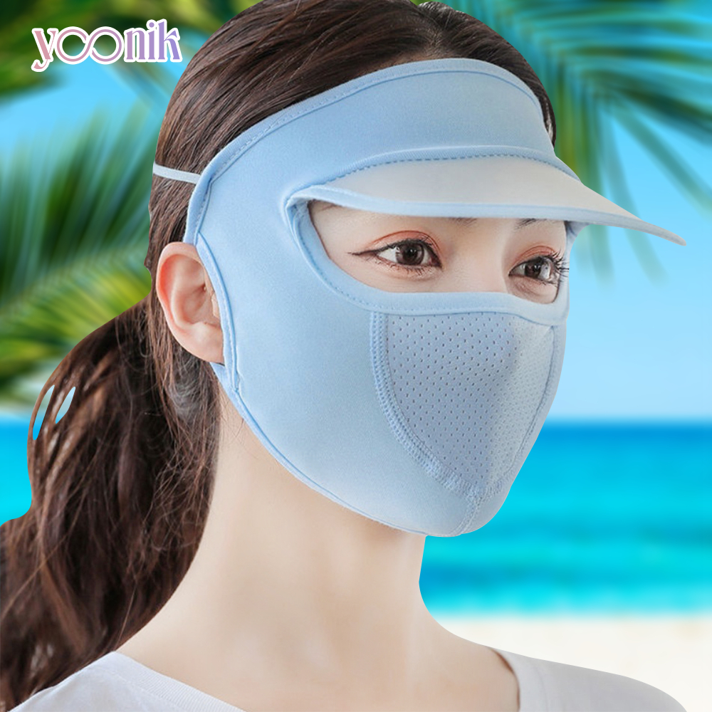 หน้ากากกันUV แบบเต็มหน้า สำหรับกันฝุ่น บังแสงแดด หมวกผู้หญิง
