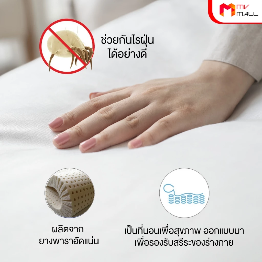 ช้างไทย ที่นอนยางพาราอัดพับได้ 4 ตอน ขนาด 3 ฟุต thumbnail 5