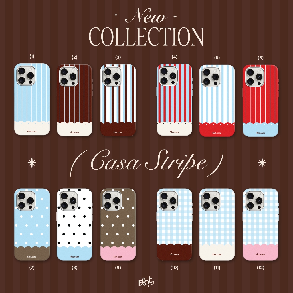 Flat.case - Casa Stripe [ระบุรุ่นในแชท Made to order 10-14 days]