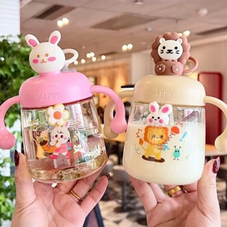 ถ้วยเด็ก ถ้วยนม 350ml ถ้วยฝึกดูดหลอด ถ้วย หัดดื่ม แก้วหัดดื่…