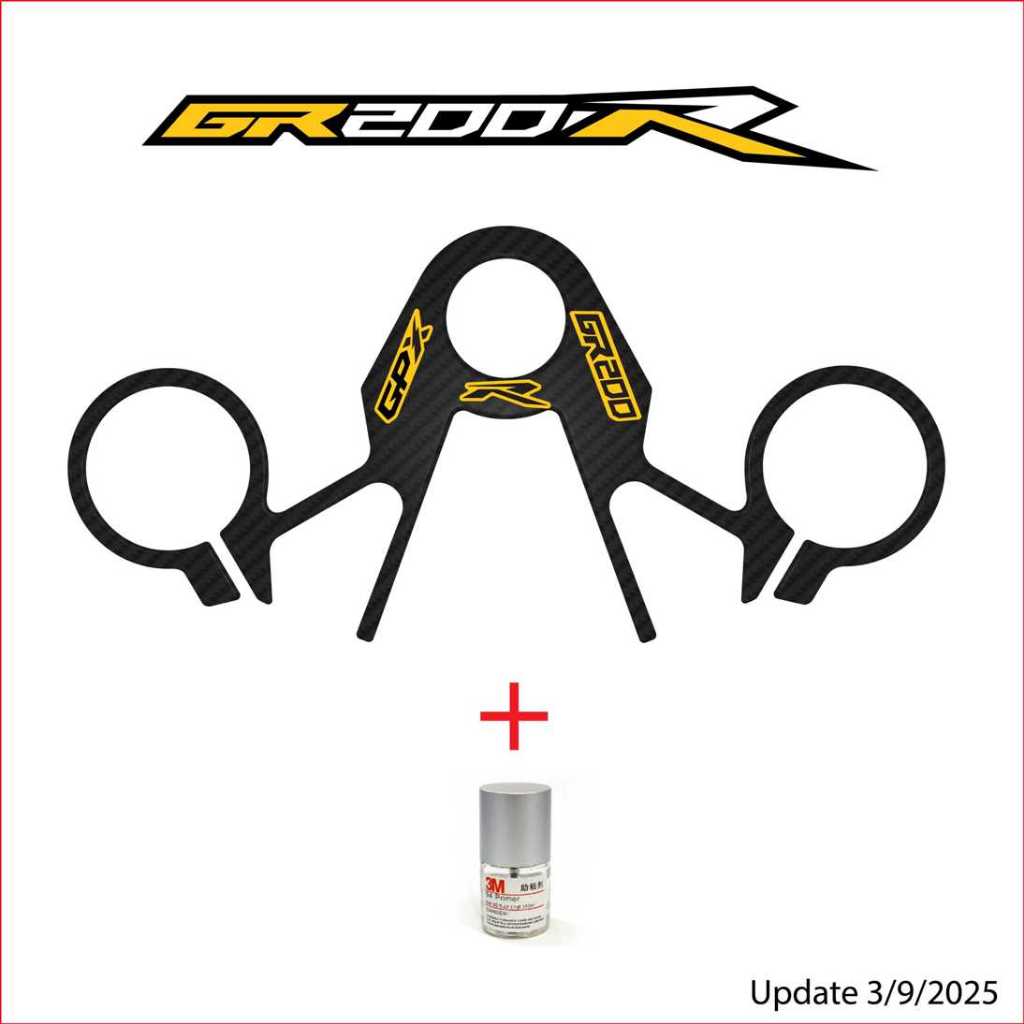 กันรอยแผงคอ GPX Demon รุ่น GR200R -เหลือง/ดำ + Primer 94 #gr200r #gpxgr200r #กันรอยgpx #กันรอยgr200r