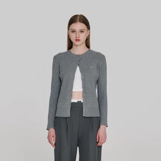 Withit cabel cardigan circle neckline long sleeve คาร์ดิแกนคอกลม - OTW20827