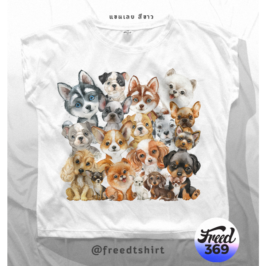 FREED เสื้อยืดทรงผู้หญิงแขนเลย สีขาว ลายกราฟฟิก เนื้อ Interlock polyester set3