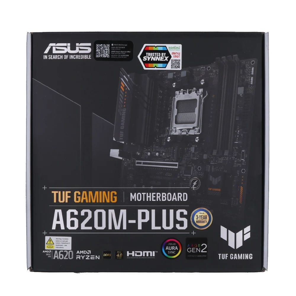 MAINBOARD (เมนบอร์ด) ASUS TUF GAMING A620M-PLUS (DDR5) (SOCKET AM5) (MICRO-ATX)