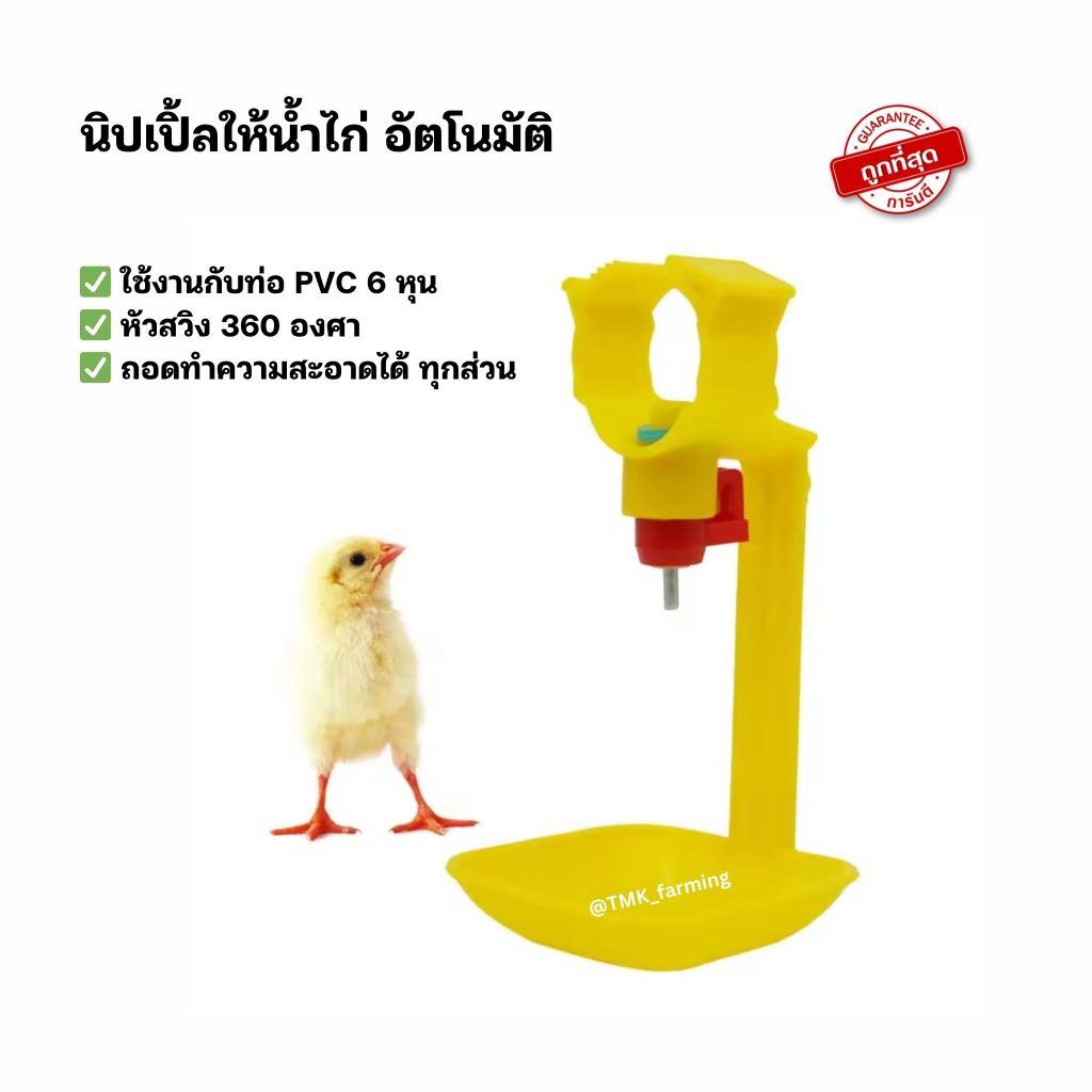 [1อัน] นิปเปิ้ลให้น้ำไก่ อัตโนมัติ นิปเปิ้ลให้น้ำนกกระทา ขนาด6หุน