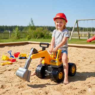 🚚METOYS รถขุดดินขาไถ ใหญ่ยักษ์ หมุนรอบได้ รถแมคโคร รถเด็กนั่…