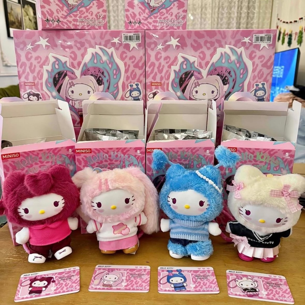 กล่องจุ่ม Kitty คอลใหม่ Miniso Hello kitty pop star