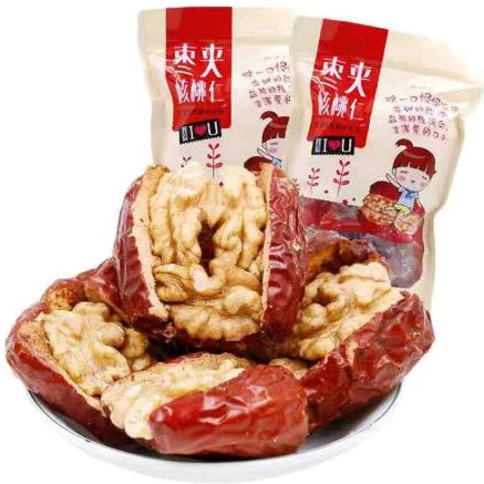 พร้อมส่ง พุทราคลิปวอลนัท 500กรัม พุทราสอดใส้วอลนัท กรอบ หอม อร่อย อบพุทรา อบวอลนัท ผลไม้อบแห้ง
