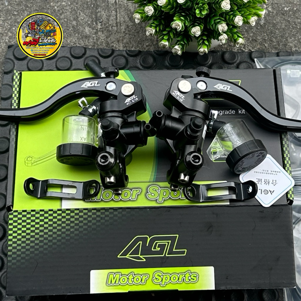 ปั้มบนAGLแท้✅ คู่ซ้าย/ขวา พร้อมอุปกรณ์ เบอร์17.5 ใสXMAX/PCX2021ดิสหลัง/FORZA/NMAX/รถไฟฟ้า #ปั้มบนAGL