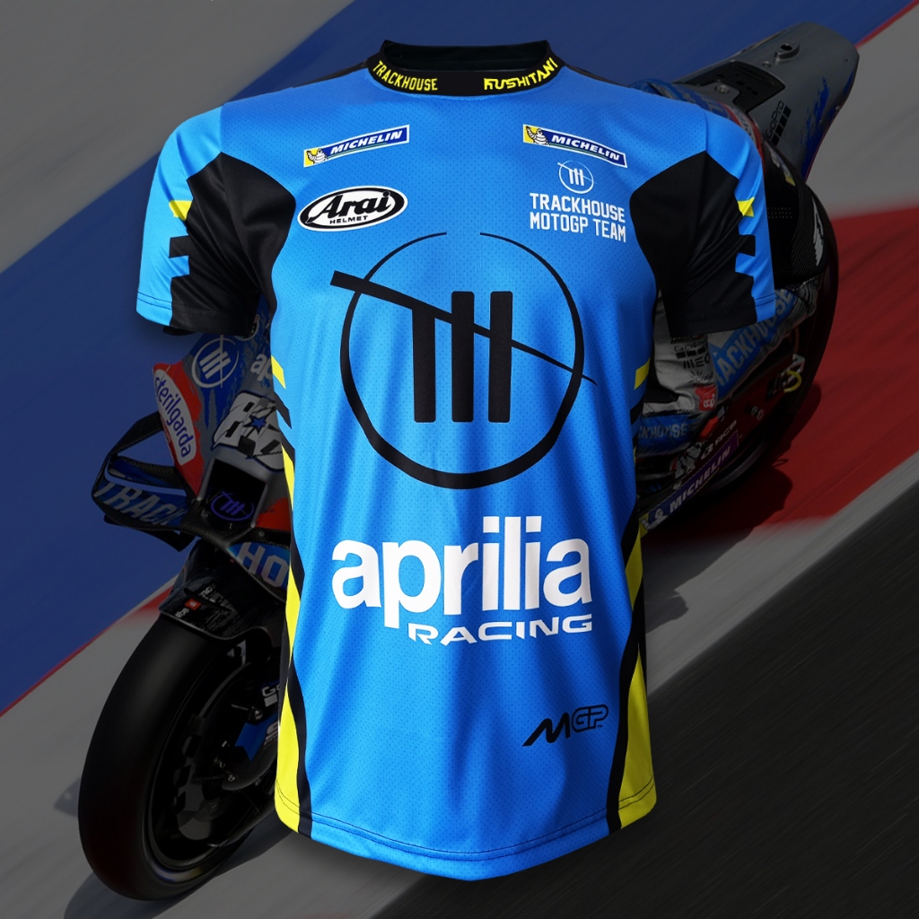 เสื้อยืดคอกลม MotoGP เสื้อยืดโมโตจีพี แทร็คเฮ้าส์ อพรีเลีย เรสซิ่ง #MG0178 รุ่น Raul Fernandez#25 ไซส์ S-5XL